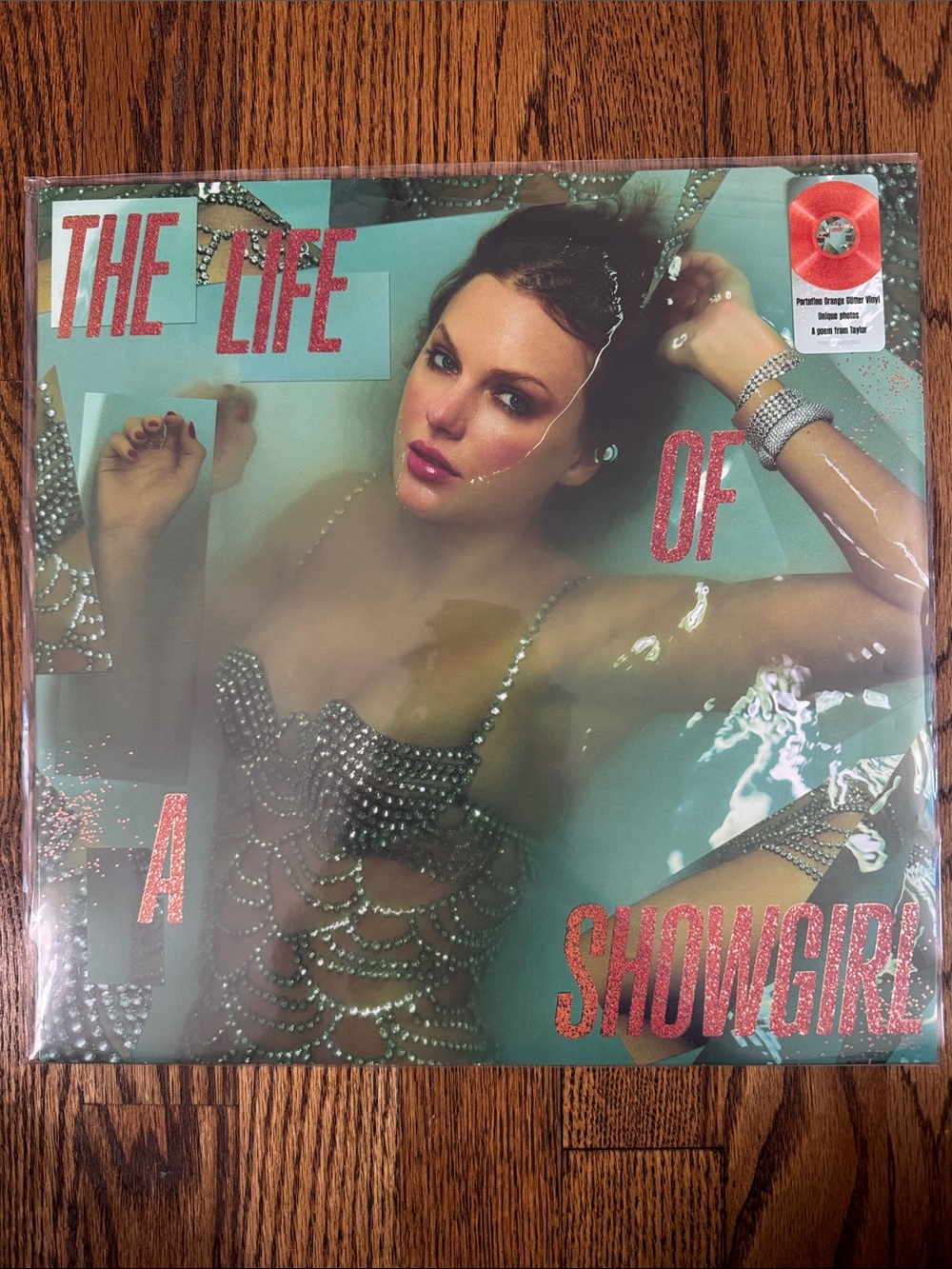 Taylor Swift The Life of a Showgirl Portfolio Orange Glitter Vinyl
